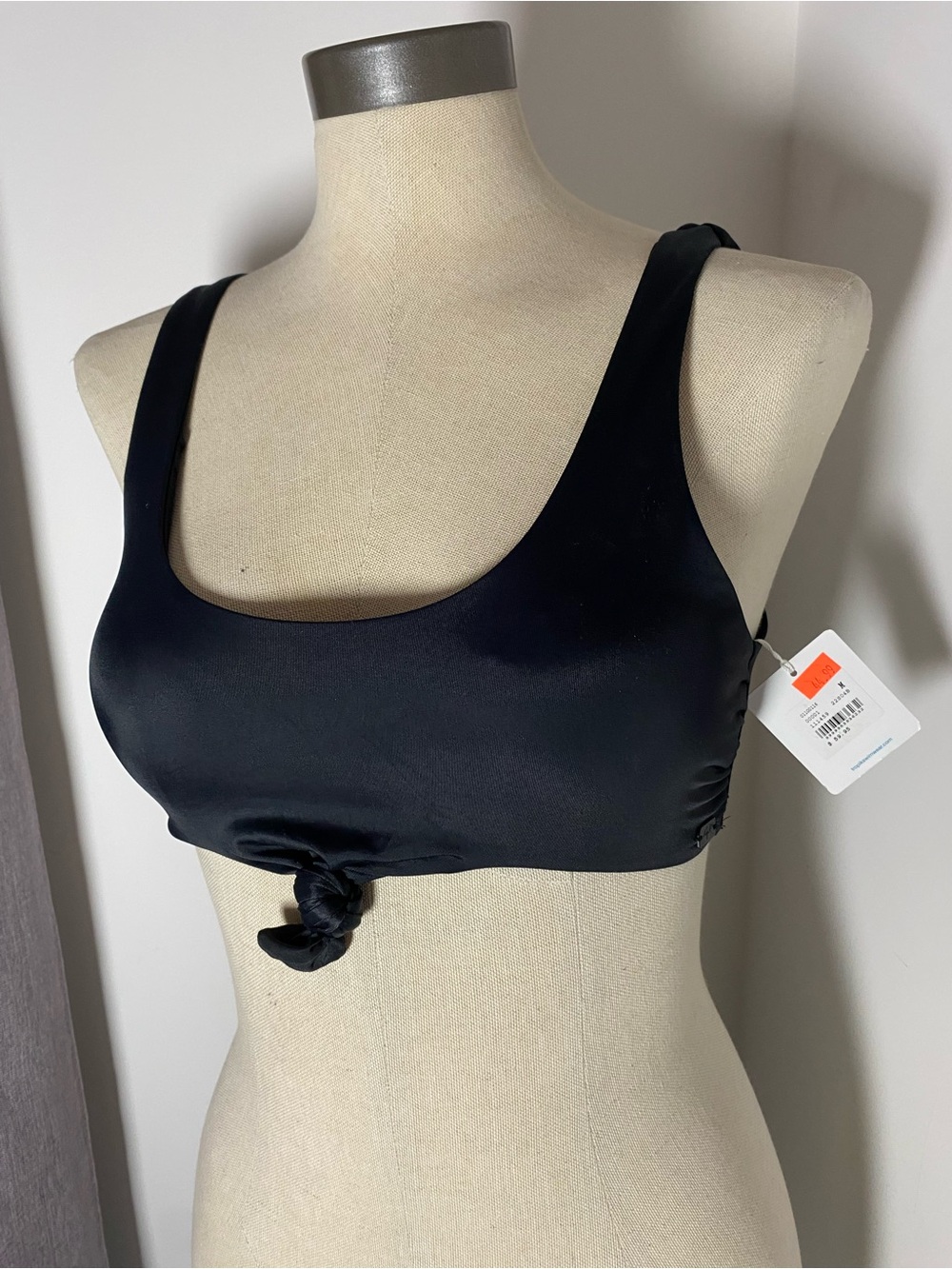 {59$} NWT Tropik Black Knot-Front Swim Top
